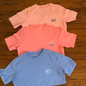 3 Boys Vineyard Vines Kids' Pink, Coral, and Blue Tees size large like new